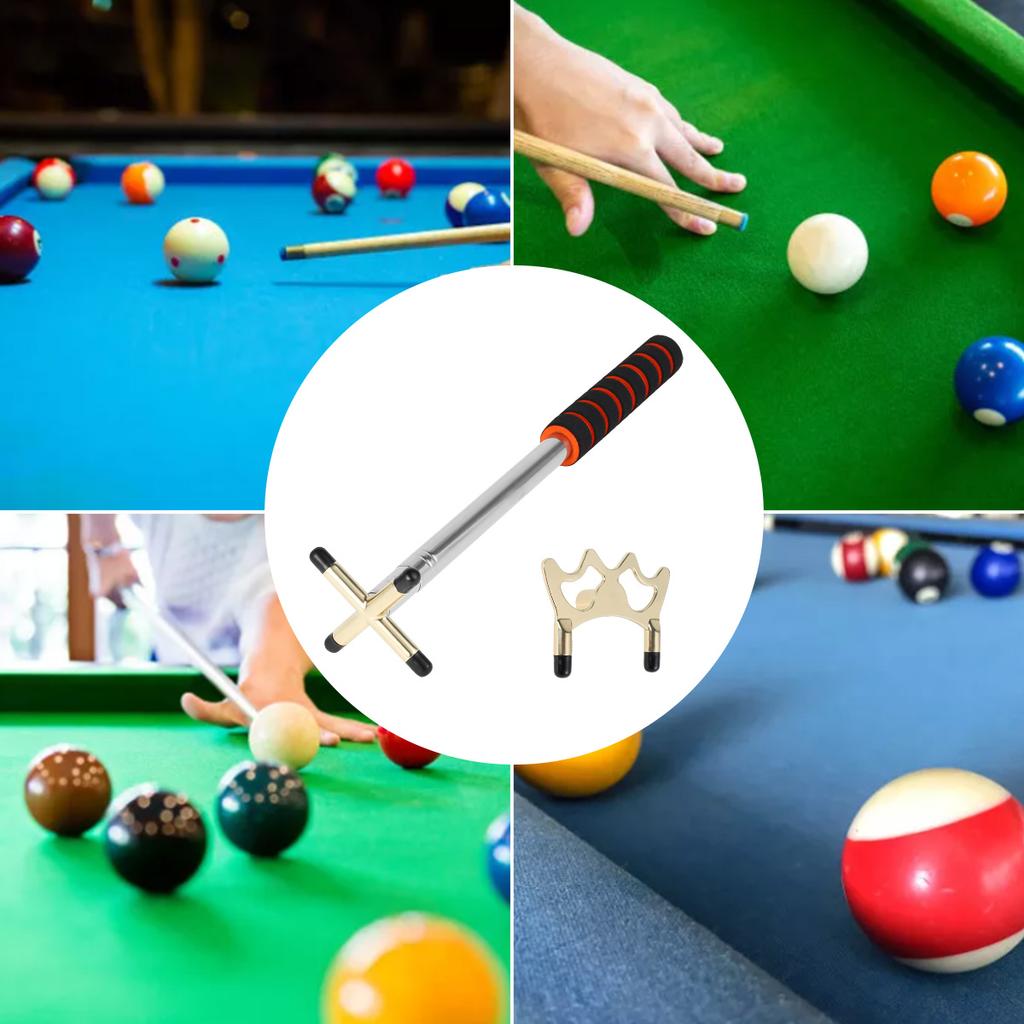 Retractable Billiard Bridge Stick Pool Table Billiards Cue Bridge Stick with Replaceable Bridge Head 12.8-60" Expandable Pools