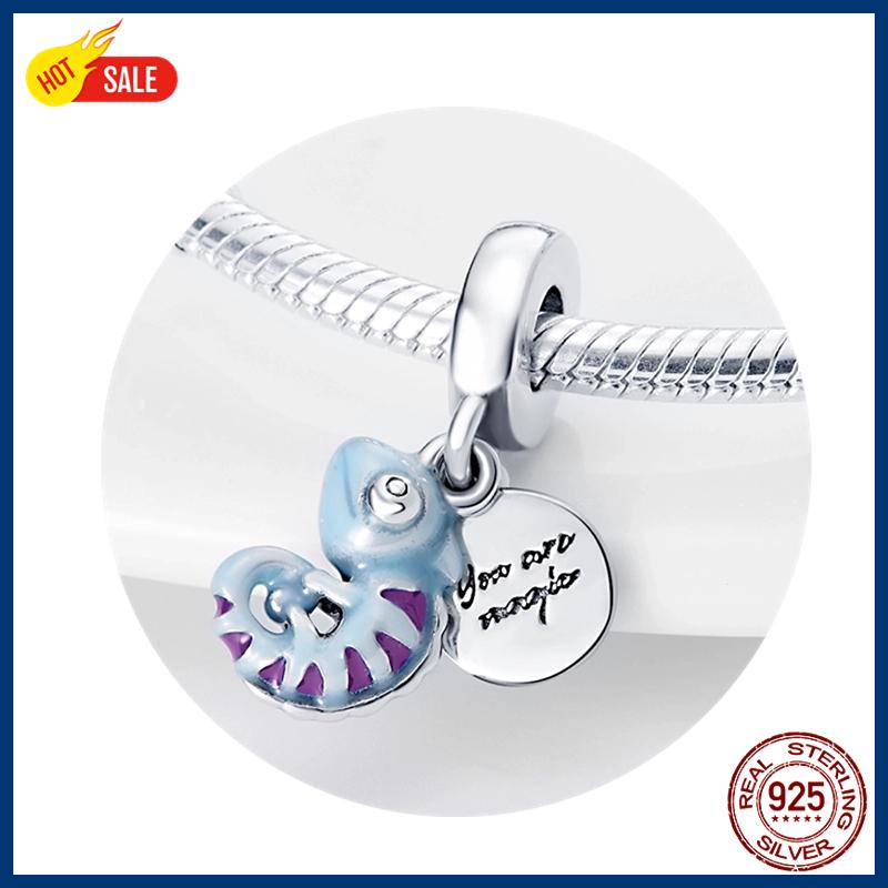 100% S925 Sterling Silver Firefly Charms Evil Eye Hot Air Balloon Blue Charms Fit Original Bracelet DIY Jewelry Making