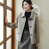 Fashionable Women's Winter Coat with Horn Button and Short Style Wool Coat
