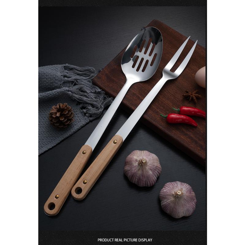 HANYANG Лопатка из нержавеющей стали, кухонная утварь, лопаточка с деревянной ручкой, кухонная лопатка