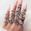 15 шт., винтажные кольца с животными, набор в готическом стиле, преувеличенные насекомые, животные, цветок, кольцо в форме сердца, Эстетические ретро-кольца серебряного цвета, изысканные ювелирные изделия