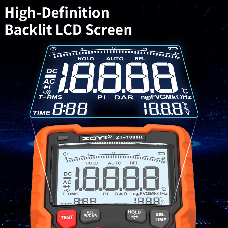ZOYI High Precision Megohmmeter Multimeter 2-in-1 1000R Insulation Tester Electrician 1000V for New Energy Electrical