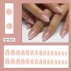 Light Color Almond-Shaped Stick-On Nails: Pure Desire, Removable, Ice Transparent, 30-Piece Set