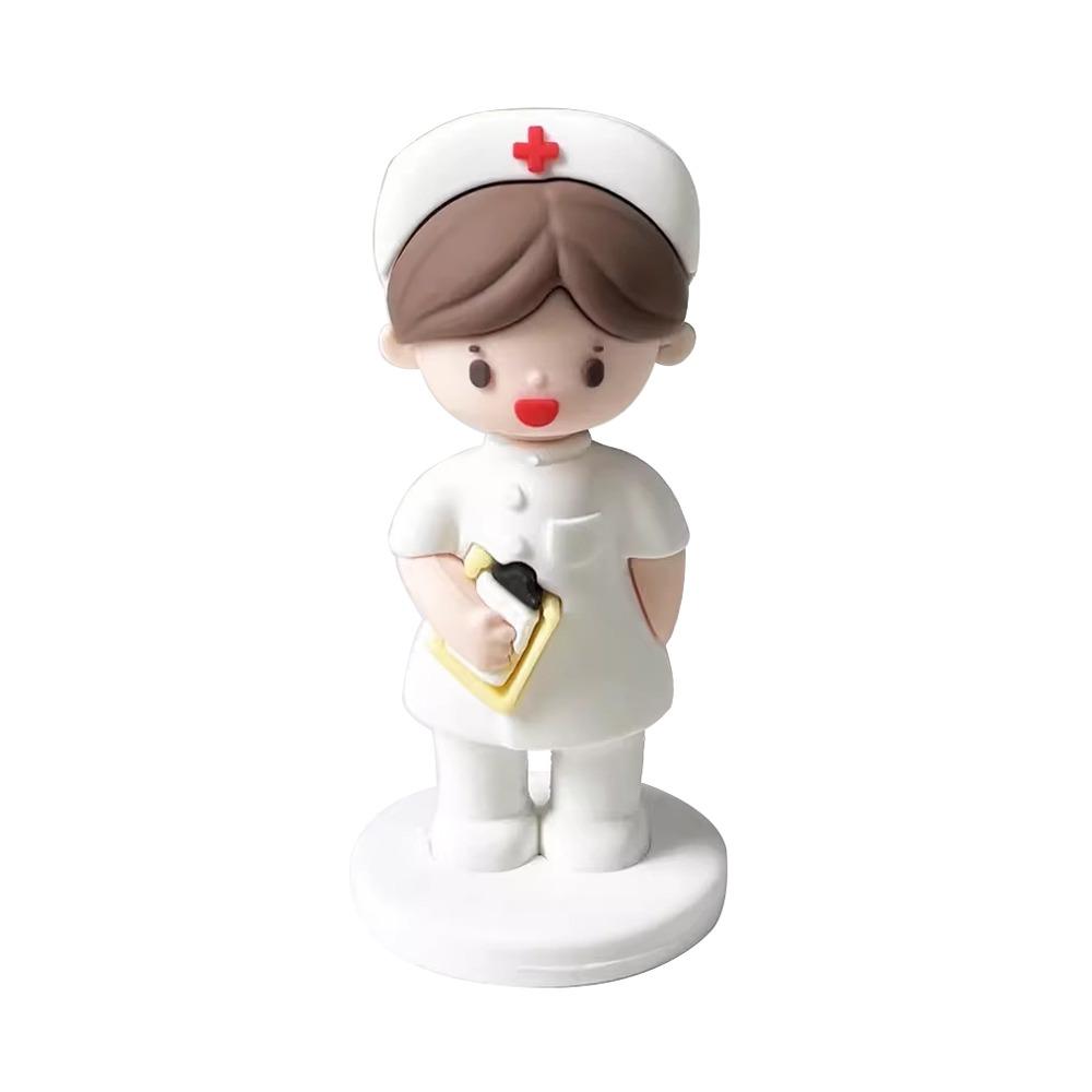 DlY Doctor Nurse Figurine Cartoon Nurse Cake Ornaments Doctor Nurse Model Statue Photography Props