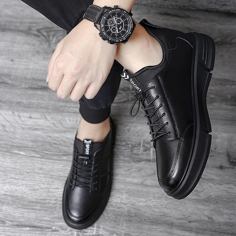 New Genuine Leather Elevator Shoes Men Sneakers Height Shoes Height Increase Shoes Tall Shoes Insole 5CM Sports Shoe