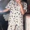 Милые пижамы Melody женские японский милый мультяшный стиль одежда для дома омолаживающий кардиган для девочек комплект с коротким рукавом