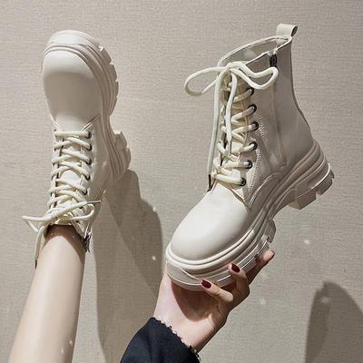 Узкие ботинки, ботинки Мартина на толстой подошве, женские, тренд, ins2021, осень и зима, новые, в британском стиле, короткие ботинки, ботинки большого размера