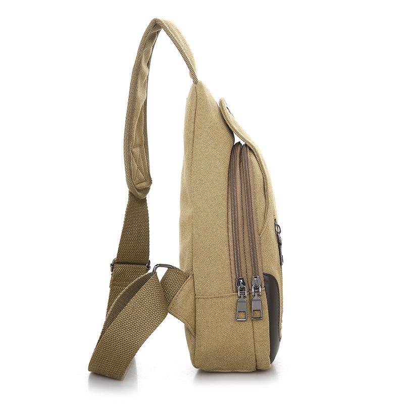 Bags 2023 New Men's Canvas Messenger Shoulder Chest Bag, Small Casual Backpack, Waist Bag