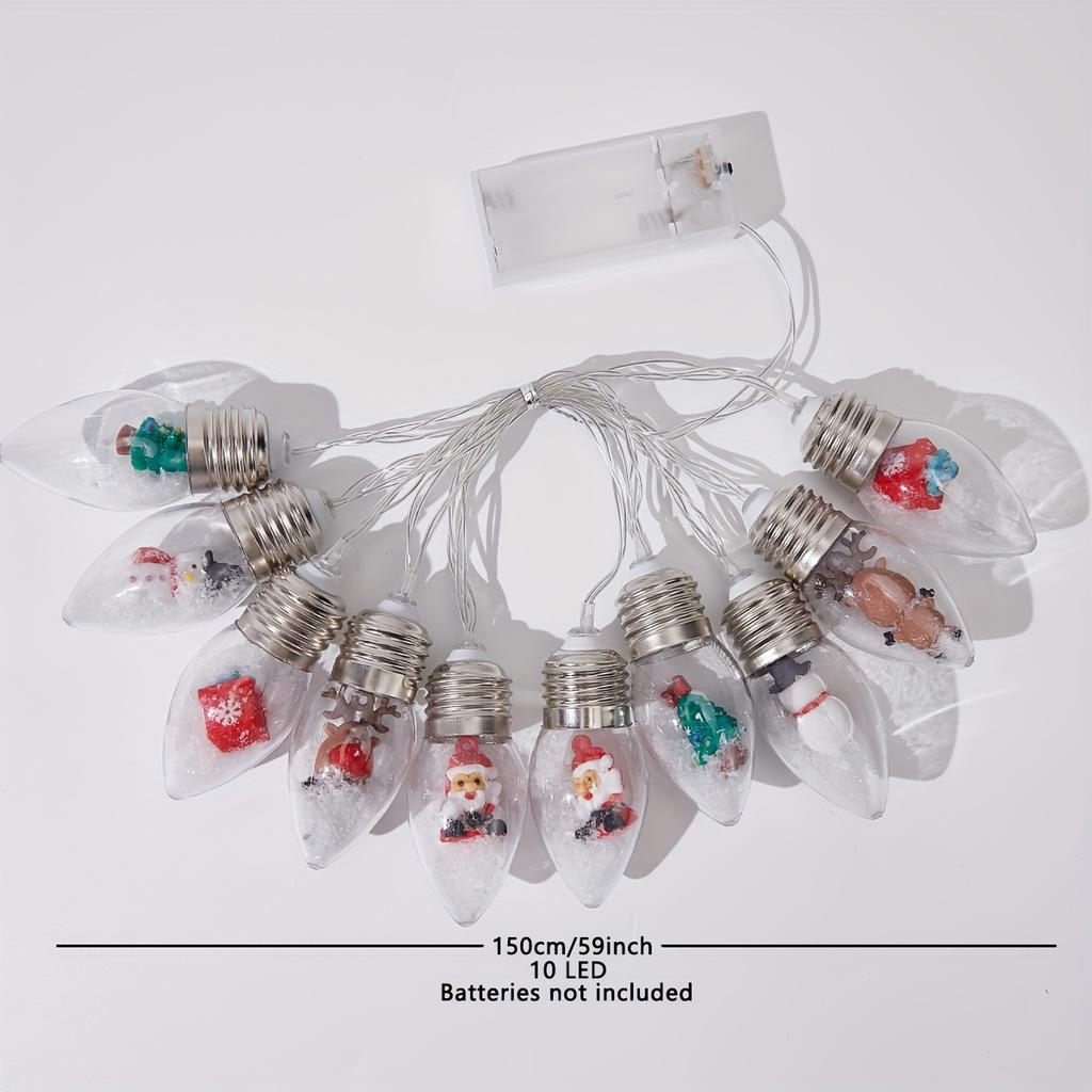 1pc Festive LED Snowball String Lights, 2m 10 LED, Ideal for Christmas & New Year Decorations, Christmas Decorations
