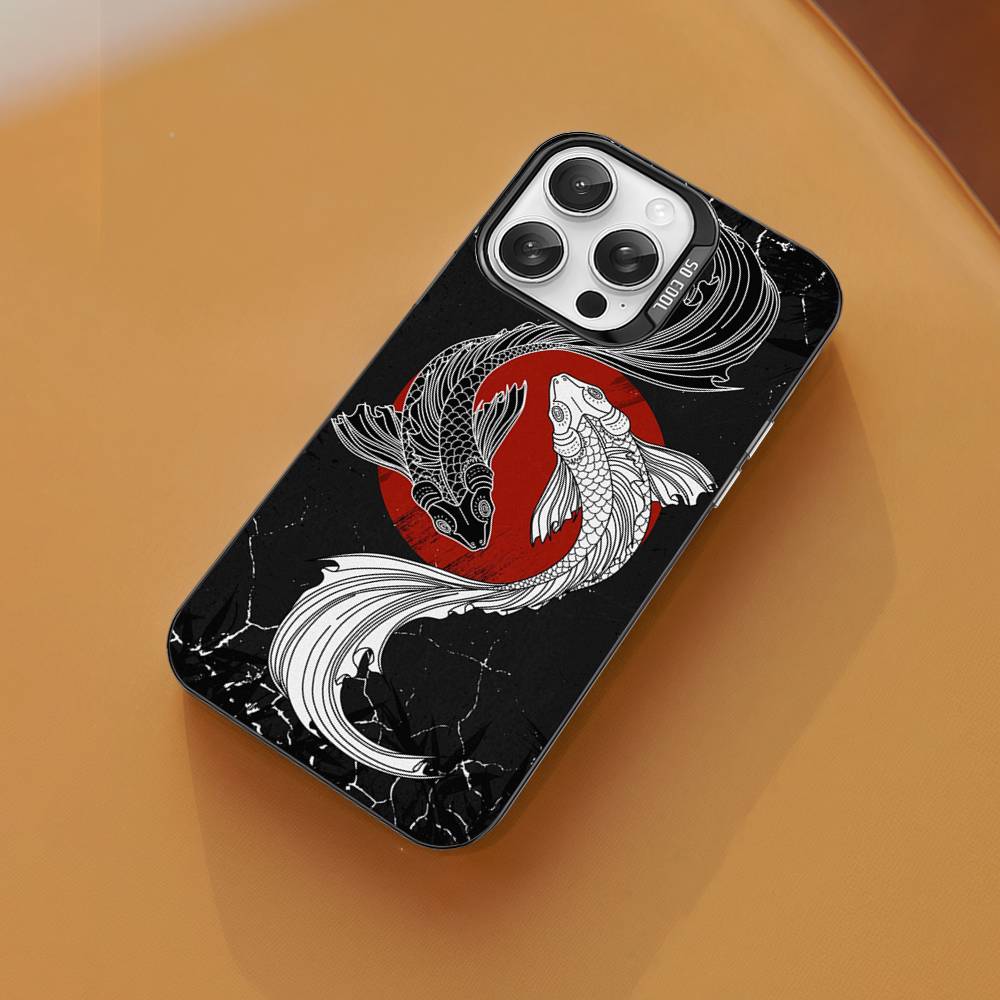 Арт Рыба Карп Кои Посеребренная Внутри Чехол Для Телефона Для iPhone 17 16 15 14 11 12 13 Pro Max Plus X XR XS Max Цветной