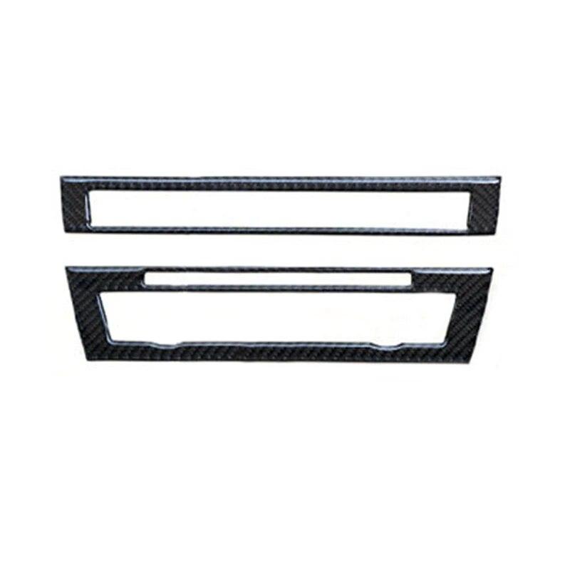 2 шт., углеродное волокно, автомобильный компакт-диск, панель управления, рамки, декоративные наклейки, автостайлинг, аксессуары для интерьера для BMW F10 5 серии 2011-17