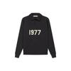 Essentials SS22 Knit Long Sleeve Polo Shirt Men Tops Iron-Black FOG-SS22-143
