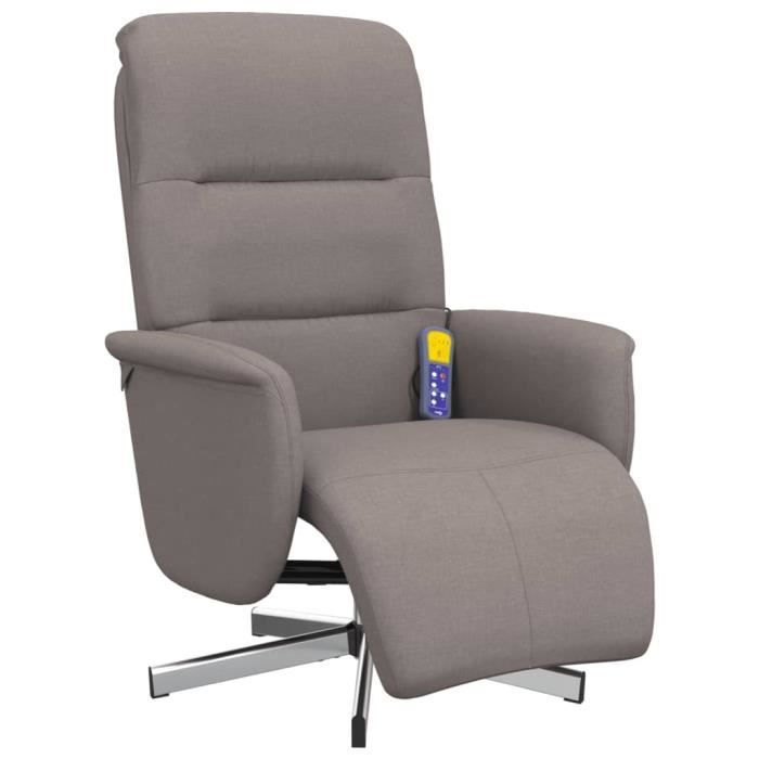 VidaXL Reclining Massage Armchair with Footrest Taupe Fabric 356578