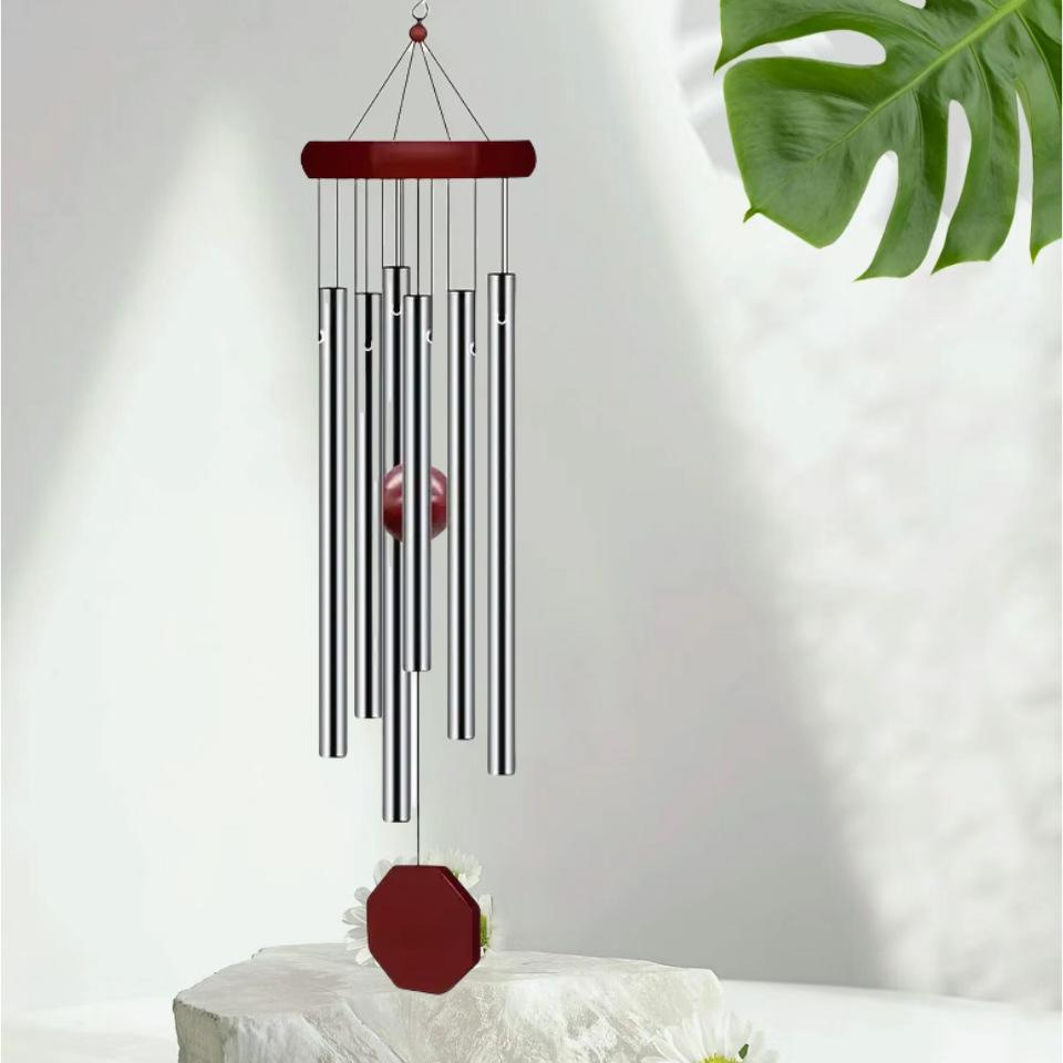 Metal Rotating Wind Chime High-level Sense Step-by-step High-rise Aluminum Pipe Tuning Wind Chime 12-tube Rotating Solid Wood Aluminum Pipe