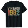 Made In 1992 Birthday Gifts 32 Year Old 32th Bday Present T Shirt Men Printed T-shirt Fashion Short Sleeve Anniversary Tee Tops