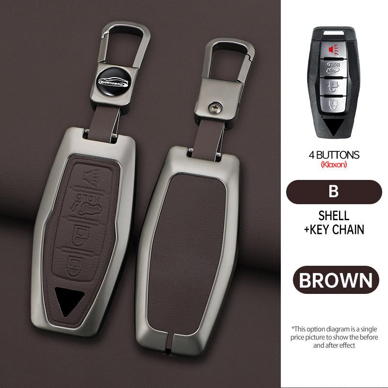 Car 2/3/4Buttons Key Case Cover Holder Chain For Mitsubishi Outlander 2022 2023 Car Interior Accessories