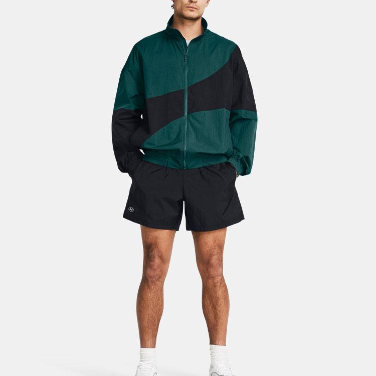 Under Armour Твердые прямые тканые повседневные шорты с логотипом, мужские шорты, черные 1383351-001