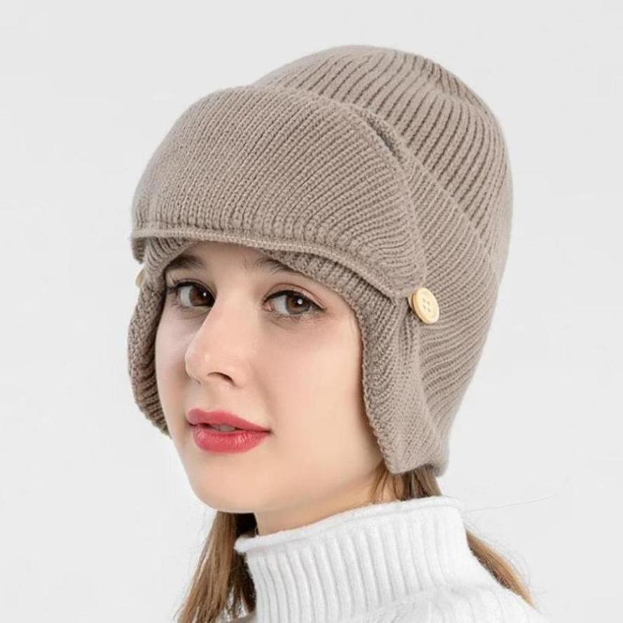 1 Pcs Autumn And Winter New Pilot Glasses Ear Protection Hat With Velvet Warm Wool Hat Women's Korean Knitted Hat Mask