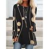 Winter Long Sleeve T-Shirt Fashion Women'S Clothing Round Neck Long Sleeve T-Shirt Trend Printed Top Autumn Loose T-Shirt
