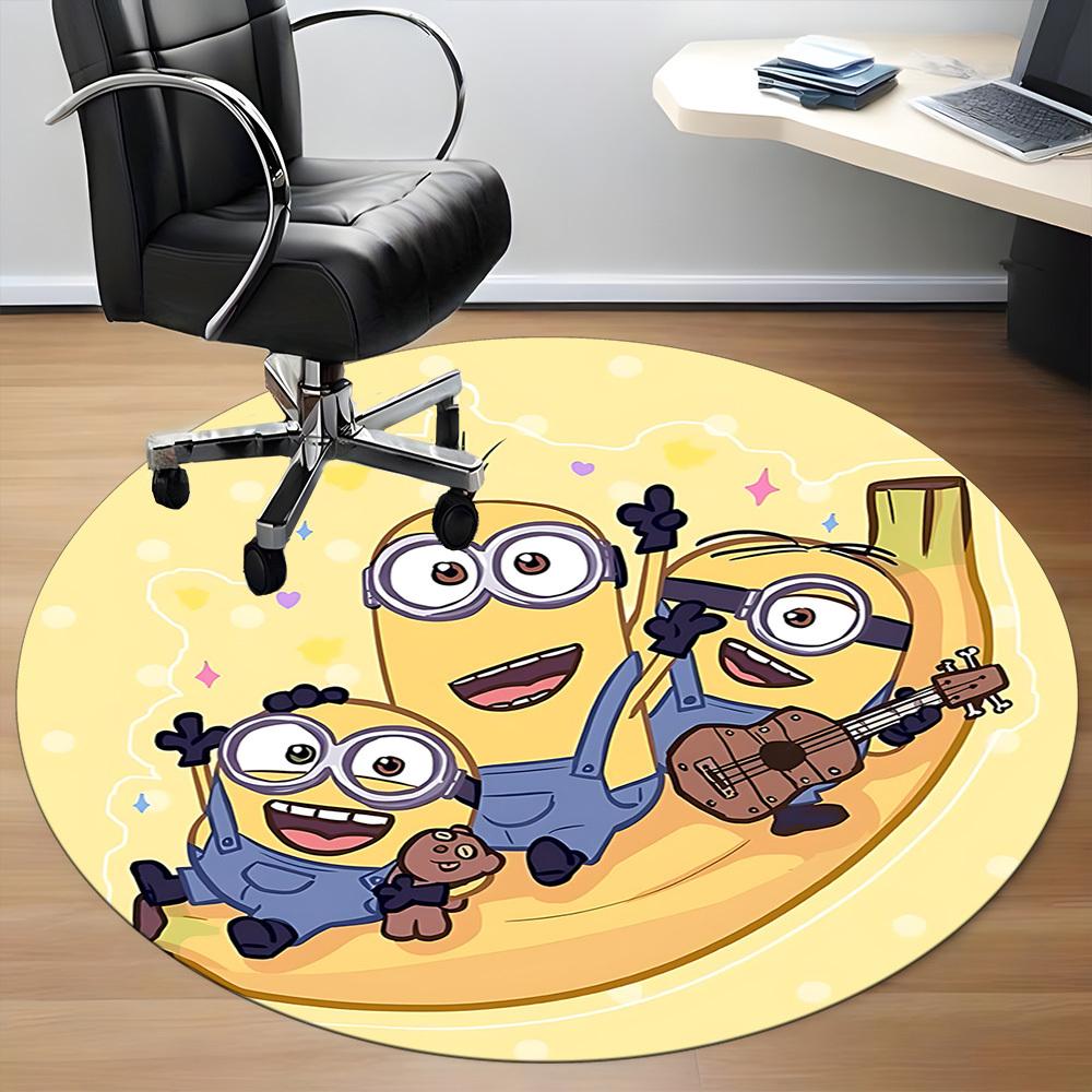 Круглый коврик Minions Music Office, коврик для помещений, подходит для офиса, под офисные стулья, спальни, гостиной, домашнего декора, DT1212011