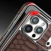 Plating Bumper High-end Leather Case for iPhone 17 Pro Max 17 Air 16 Plus 15 14 13 12 Snakeskin Pattern Soft Edge Phone Cover