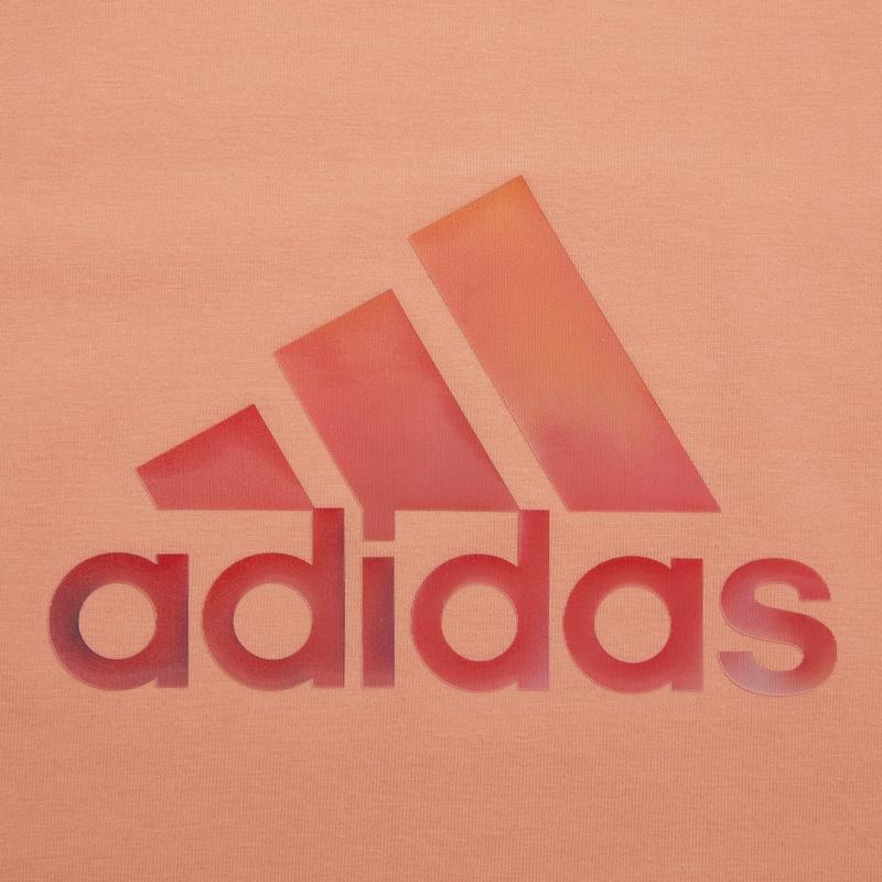 adidas Футболка Shiny Bos Gradient Logo Print Sport с круглым вырезом и коротким рукавом, женские топы, абрикосовый цвет H09749