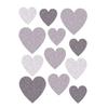 Wall Stickers - BUOKIDS - Grey Hearts - 12 Stickers - Vinyl - Childlike Decoration