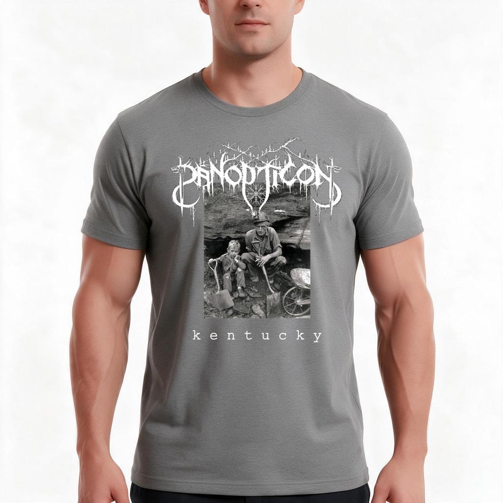 Panopticon Kentucky Black Metal Tshirt Summer Casual Cotton Tee Oversized Streetwear Tops Vintage Graphic Print