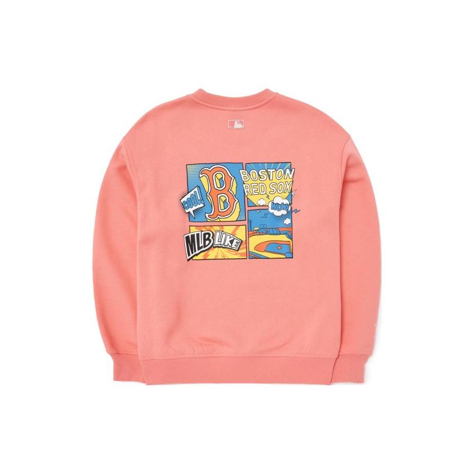 Новая унисекс толстовка MLB Boston Red Sox Оранжево-розовая 3AMTL0426-43COS