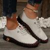 Women Shoes 2025Autumn Fashion Pu Leather Casual Shoes Handmade Sewing Soft Comfortable Mom Shoes Women Sneakers Chaussure Femme