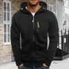 Мужская толстовка с капюшоном на осень-зиму, свободная, с длинными рукавами, карманами на молнии, с капюшоном, тонкий однотонный повседневный пиджак