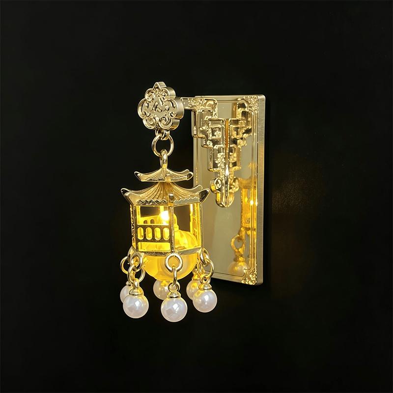 Light Up Lantern Fridge Magnet with Tassel Pendant Chinese Style Cute Kitchen Ornament for Friends Souvenir Holiday Gift