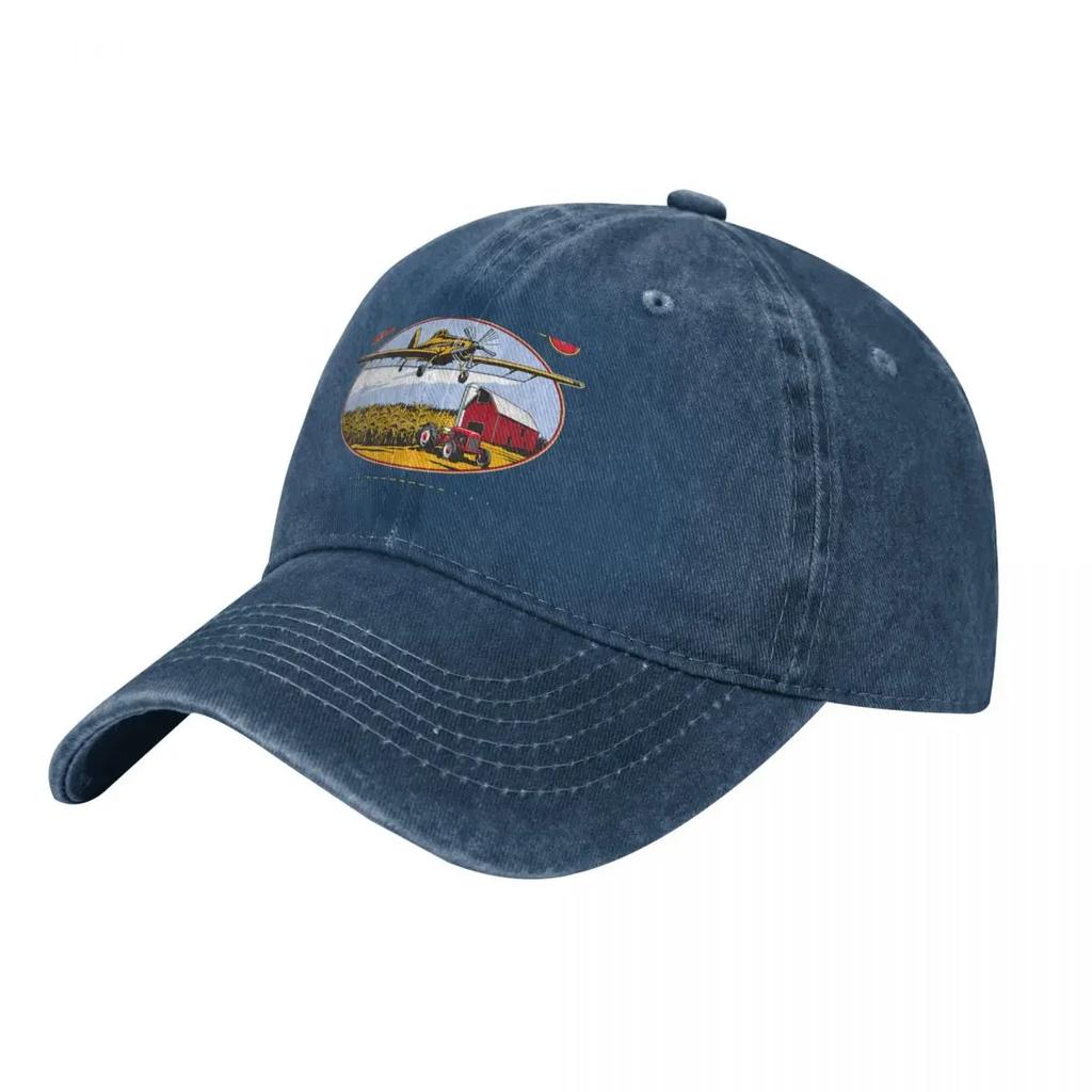 Crop Duster FarmFarmingTractorAirplane T Shirt Baseball Cap Sun Cap hiking hat western Hat Womens Golf Wear Unisexs
