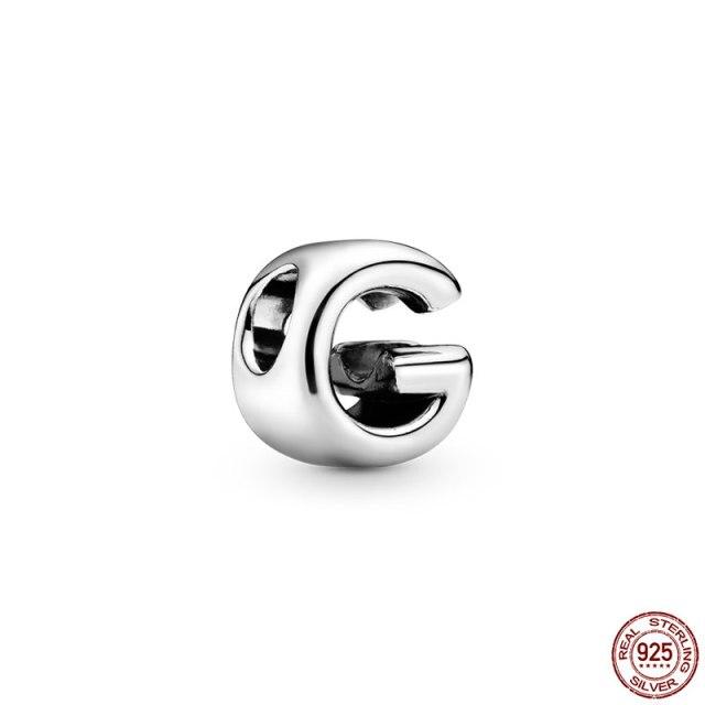 100% натуральная подвеска из стерлингового серебра 925 пробы, памятная буква серии A-Z, бисер, оригинальный браслет-подвеска Panjia, ювелирные изделия