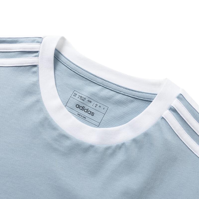 adidas ESSENTIALS Футболка с 3 полосками Женская Светло-голубая JI6979