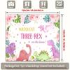 2D "Watch Out Three-Rex" Pink Watercolor Dinosaur 3rd Birthday Backdrop