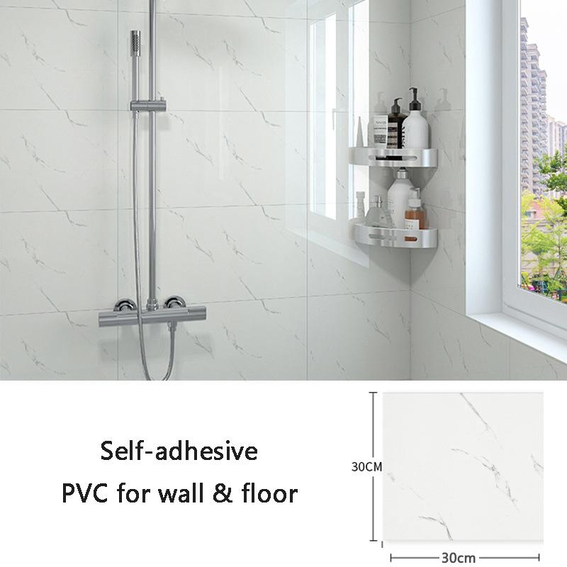 Self-adhesive Imitation Marble Wall Stickers 30x30cm PVC Floor Stickers Waterproof Bathroom Living Room Kitchen Decoration Decal