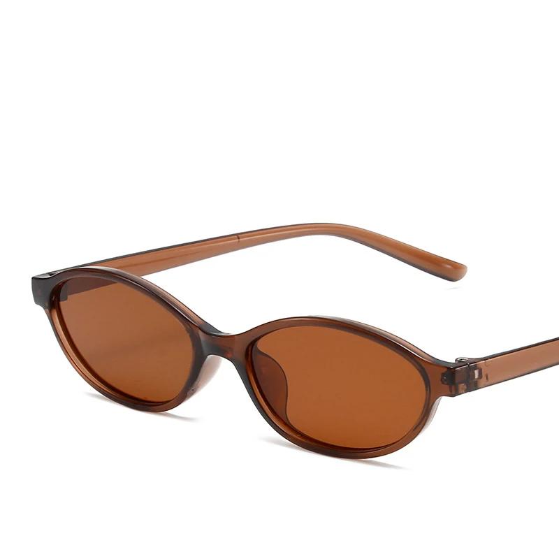 Винтажные женские солнцезащитные очки с маленькой оправой эллипс, модные черные круглые крутые солнцезащитные очки, дизайнерские круглые солнцезащитные очки для мужчин и женщин