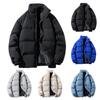 Winter  Solid Color Stand Collar Loose Thickened Cotton Jacket Casual Cotton Coat