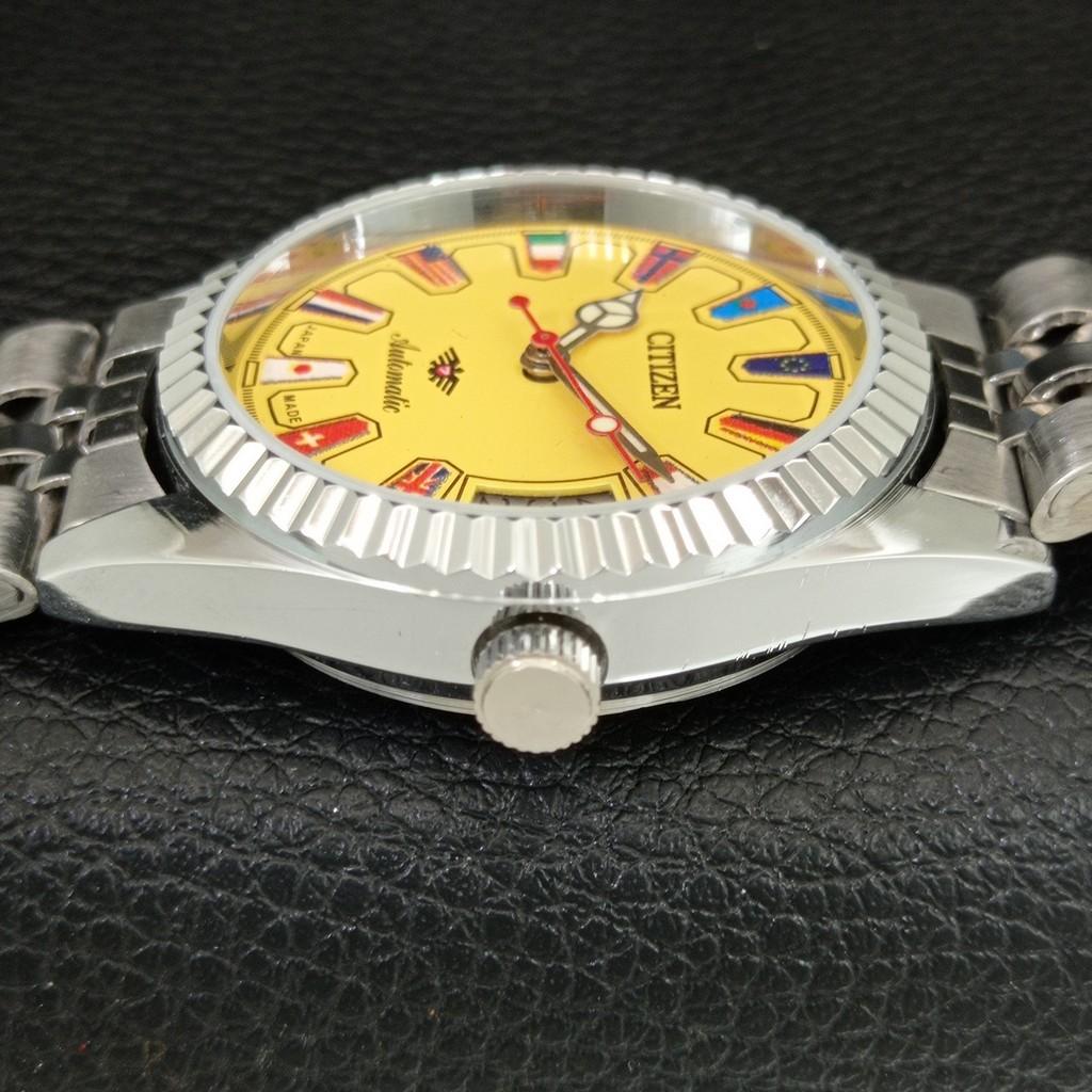 VINTAGE REFURBISHED CITIZEN AUTOMATIC JAPAN MENS YELLOW DIAL WATCH a446849-1