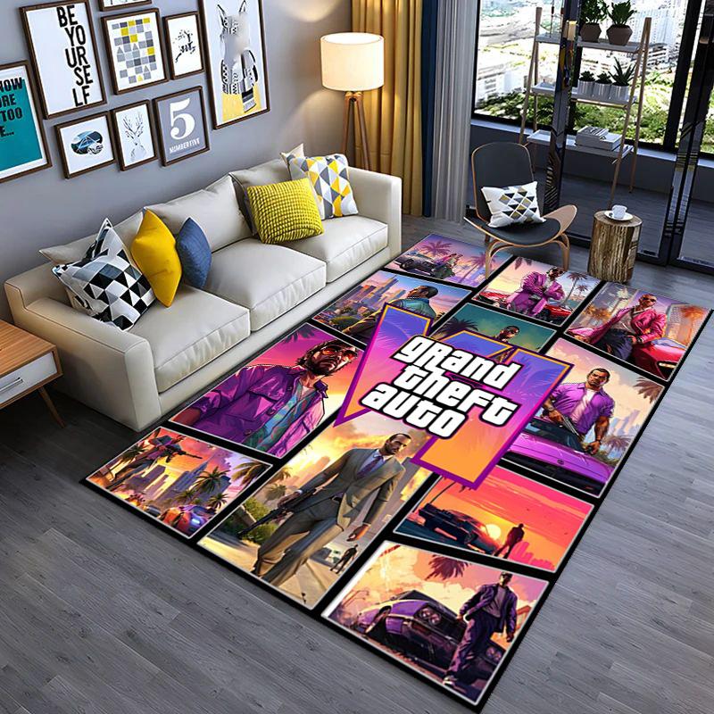 Ковер Vibes Vice City с печатью Декор для дома Искусство Защитная подкладка Коврик для ванной