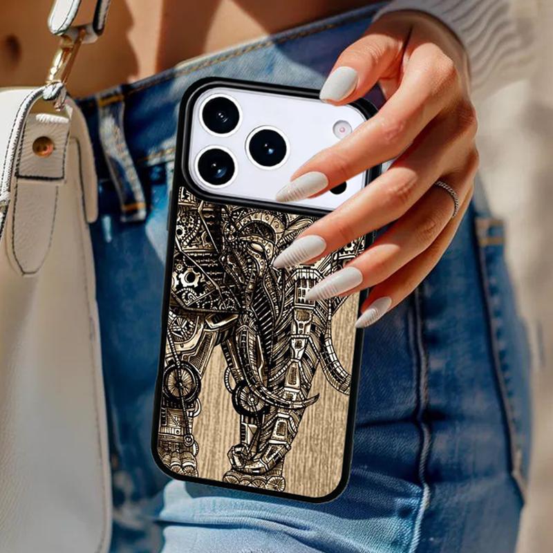 Colorful Retro Flower Elephant Phone Case For iPhone 17 Air 14 15 13 12 Max Cover For Apple 14 15 16 16e 11 Pro Max Plus Coque