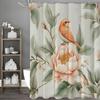Pink Floral Peony Bird Shower Curtain, Bathroom Decorative Shower Curtain, Waterproof Shower Curtain with Hooks