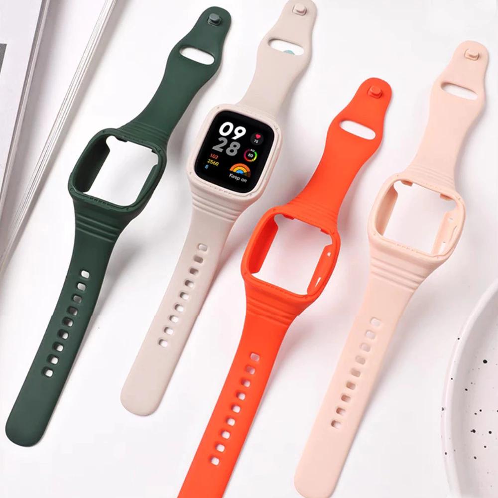 Чехол+Силиконовый ремешок для Redmi watch 3 active/Lite band умные часы Аксессуары Водонепроницаемый браслет для redmi watch 3 active/Lite