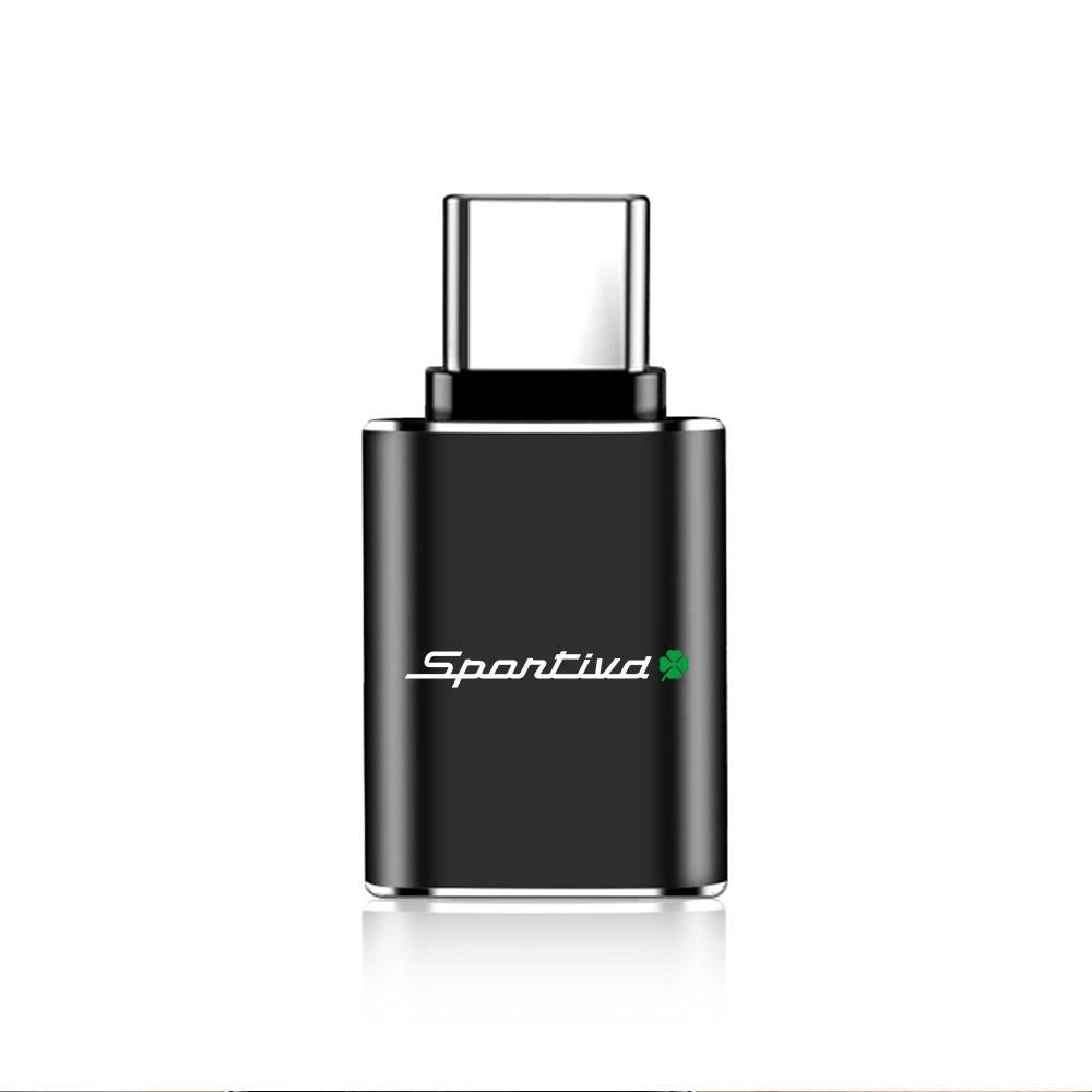 USLT7 Car Type-C To USB Adapter Fast Charging Connector For Alfa Romeo 159 Giulietta Mito 147 Stelvio Giulia Stelvio Valve Accessories