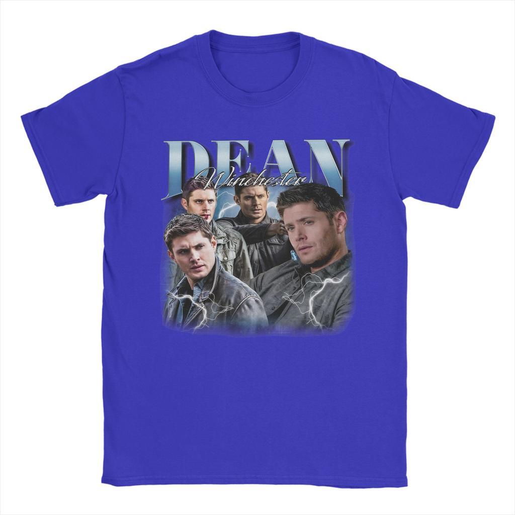 Новинка Винтаж Dean Winchester Сверхъестественное Футболки для Мужчин Хлопковые Футболки с Коротким Рукавом Идея для Подарка Одежда