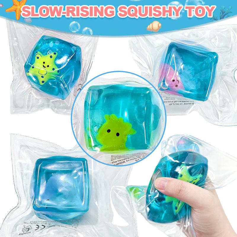 Морское Животное hi Мягкая Сквиши Игрушка из ТПР Медленно Поднимающаяся Сжимаемая Фиджет-Игрушка Снятие Стресса Сенсорная Игрушка Против Тревожности Пальцевая Игрушка Для Детей и Взрослых