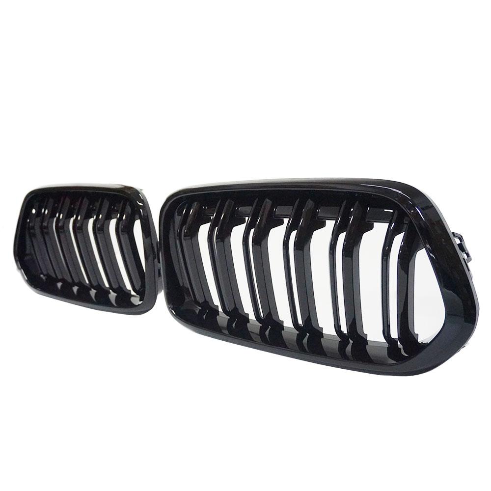 Пара переднего бампера, решетка почек для BMW X2 F39 2018-гоночная решетка, глянцевый черный ABS, замена двойной линии