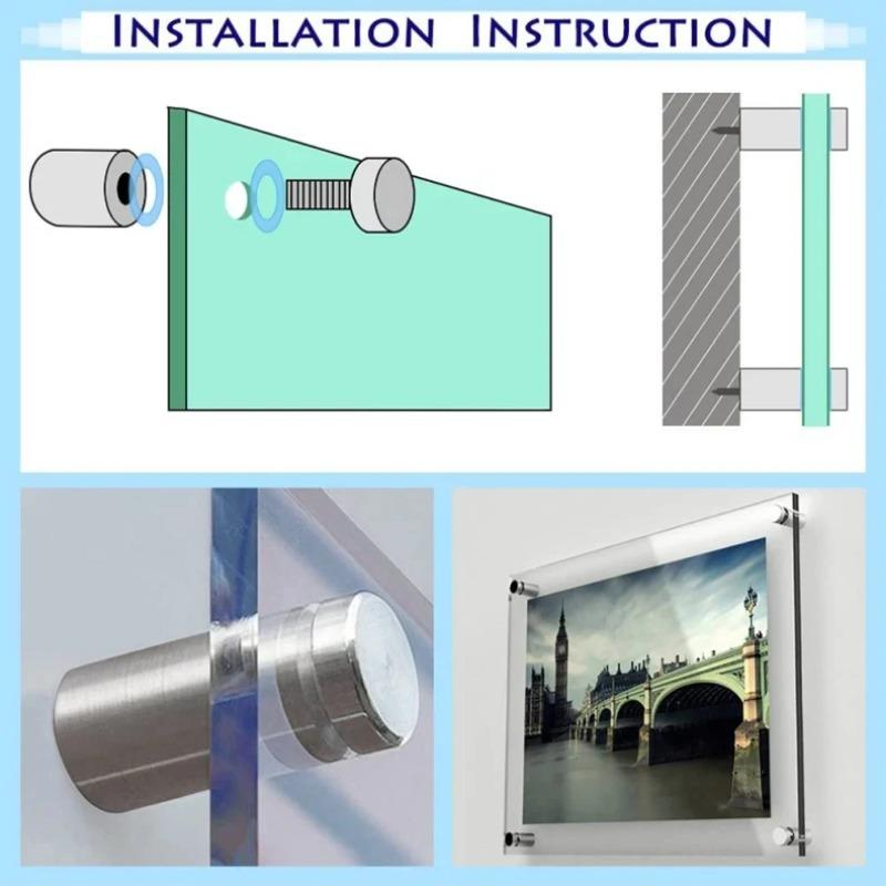 10 шт. Винты-держатели для вывесок 12x25 мм Рекламный винт Нержавеющая сталь Настенные держатели для вывесок Стекло Акрил Монтажная фурнитура для крепления гвоздями