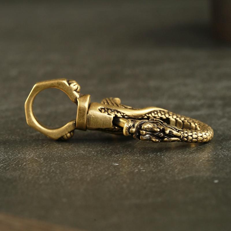 Новые винтажные медные фигурки дракона, маленькие украшения, ретро латунные автомобильные брелки с животными, украшения для офисного стола, аксессуары